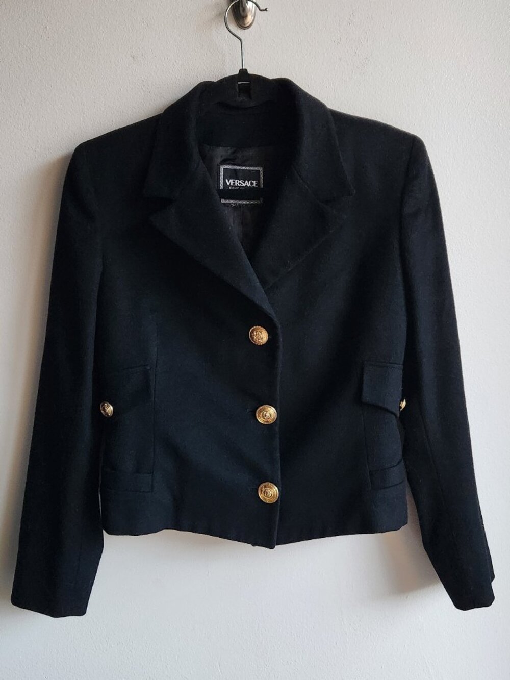 Versace Jeans Couture Black Wool Cashmere Blazer - Sz 6